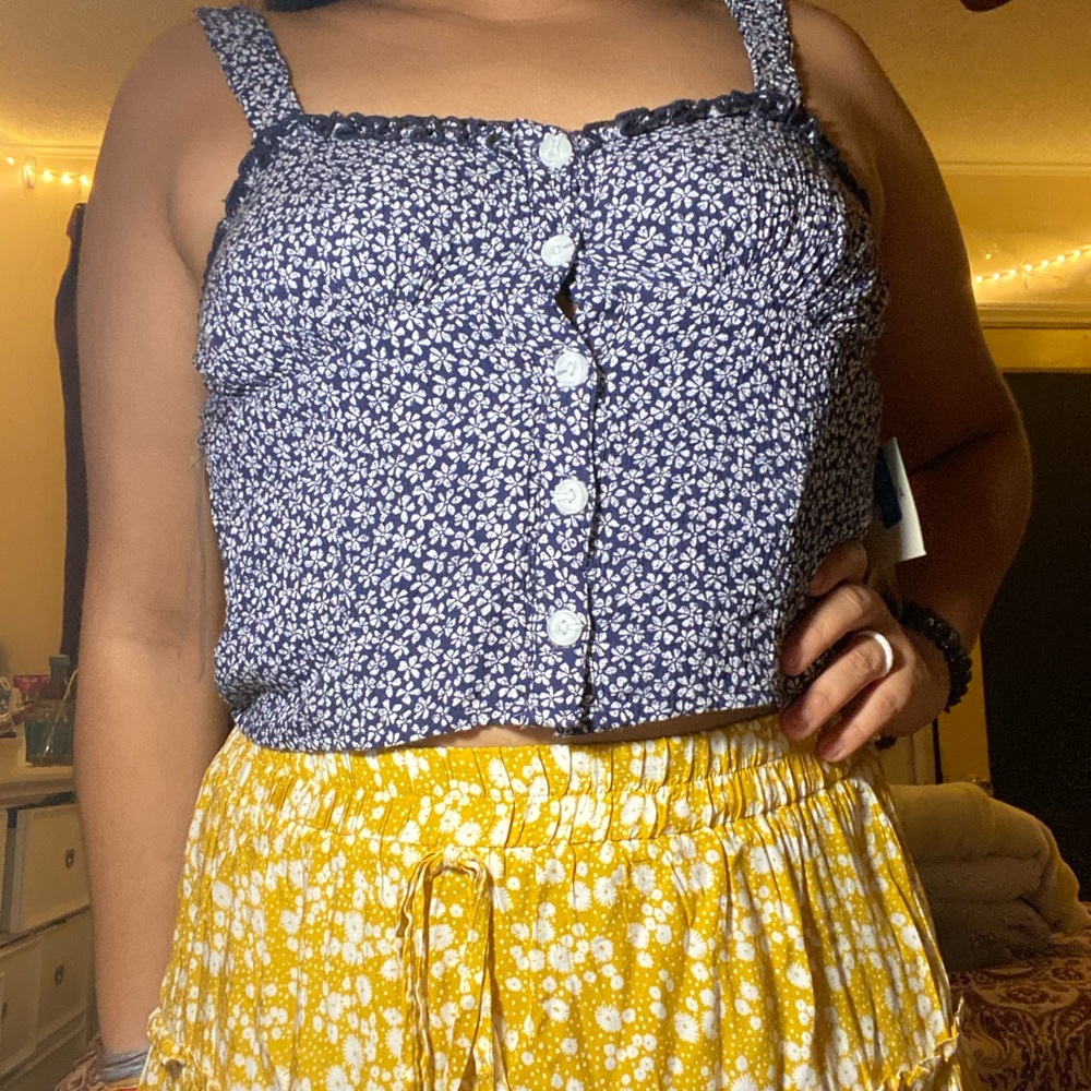 flower lace vintage style crop top
